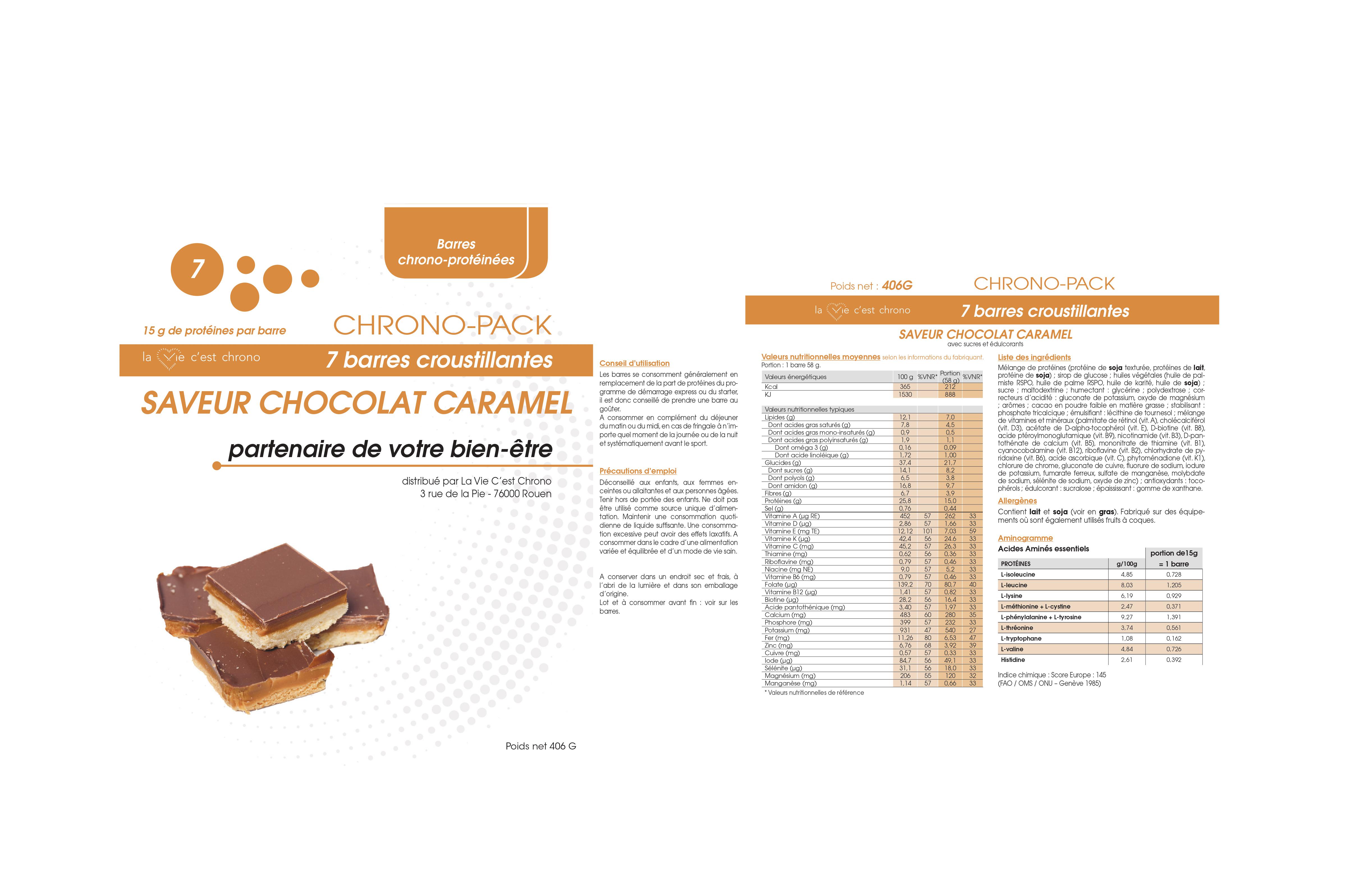 Chrono Pack Barres Croustillantes Saveur Chocolat Caramel V